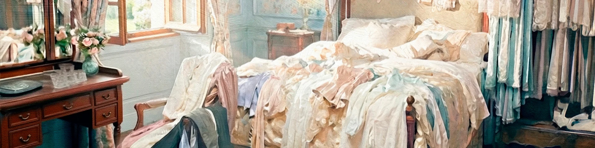 Es veu una imatge d'un llit antic d'una època passada